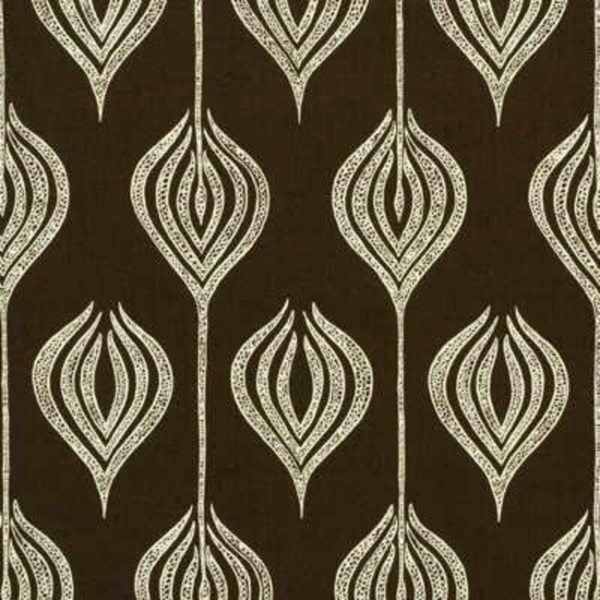 Lee Jofa Modern Designer Allegra Hicks TULIP - CHOCOLATE/CREAM upholstery fabric swatch for sample-first furniture planning
