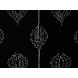 Modern Designer Allegra Hicks Tulip Embroidery - Black upholstery fabric swatch