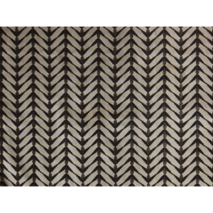 Modern Designer Allegra Hicks Zebrano - Beige/Midnight upholstery fabric swatch