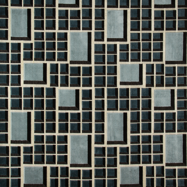 Lee Jofa Modern Designer Kelly Wearstler RARITY - SKY/SAPPHIRE upholstery fabric swatch for sample-first furniture planning