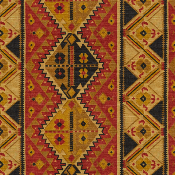Lee Jofa REBEKA - PAPRIKA/COAL upholstery fabric swatch for sample-first furniture planning