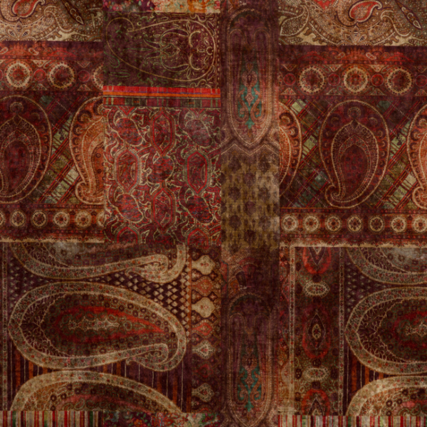 MULBERRY BOHEMIAN ROMANCE LOMOND VELVET - RED/PLUM upholstery fabric swatch for sample-first furniture planning