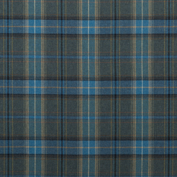 MULBERRY BOHEMIAN ROMANCE SHETLAND PLAID - BLUE upholstery fabric swatch for sample-first furniture planning