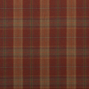 Mulberry Bohemian Romance Shetland Plaid - Russet upholstery fabric swatch