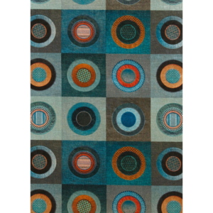 Mulberry Festival Dress Circle Velvet - Teal upholstery fabric swatch