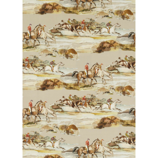 MULBERRY FESTIVAL MORNING GALLOP LINEN - GREY/SAND upholstery fabric swatch for sample-first furniture planning