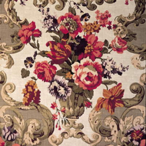 Mulberry Floral Rococo - Taupe upholstery fabric swatch