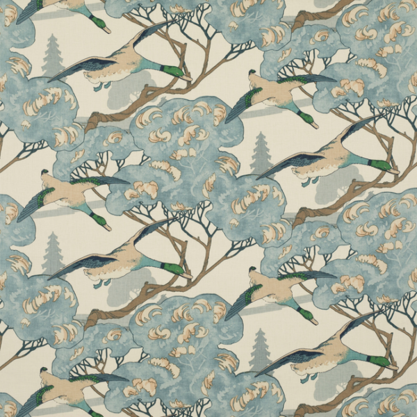 MULBERRY ICONS FABRICS FLYING DUCKS - BLUE FD205.H101.0