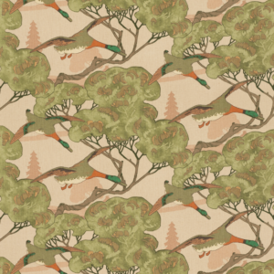 Mulberry Icons Fabrics Flying Ducks - Plaster upholstery fabric swatch