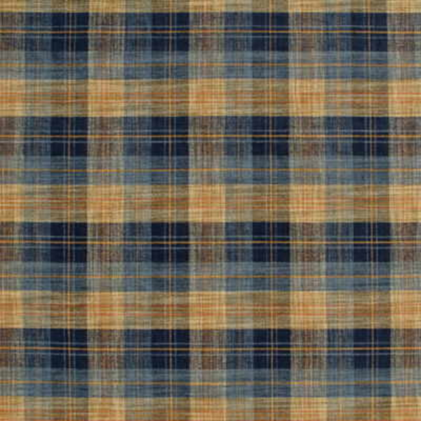 MULBERRY LIVING LEGENDS CLAN CHENILLE - BLUE/MOLE upholstery fabric swatch for sample-first furniture planning