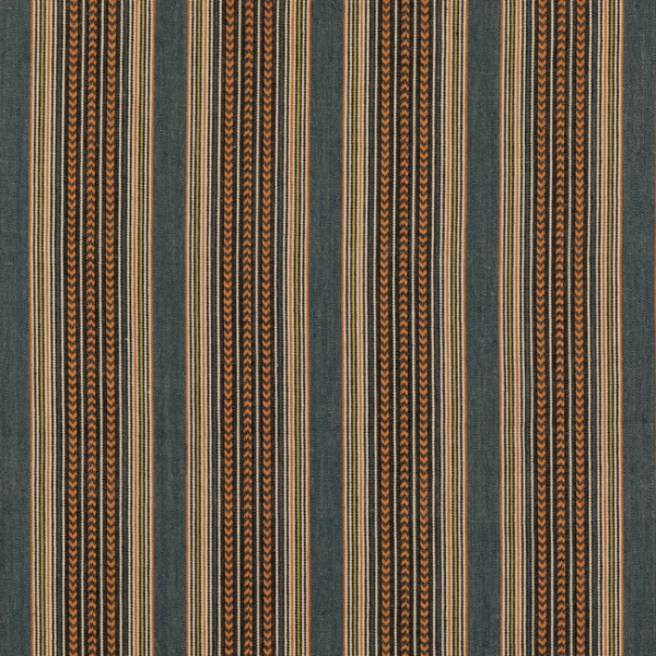 MULBERRY MULBERRY STRIPES II BERBER STRIPE - DENIM upholstery fabric swatch for sample-first furniture planning