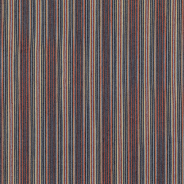 MULBERRY MULBERRY STRIPES II FALCONER STRIPE - INDIGO/RED upholstery fabric swatch for sample-first furniture planning