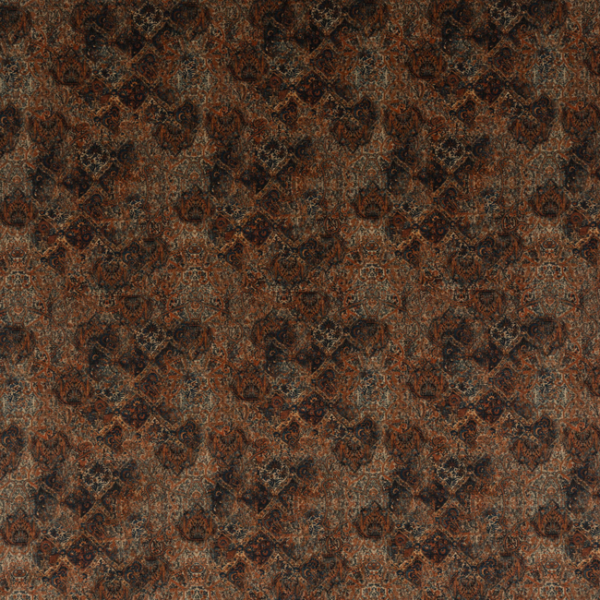Mulberry BOHEMIAN VELVET - TEAL/SPICE upholstery fabric swatch for sample-first furniture planning