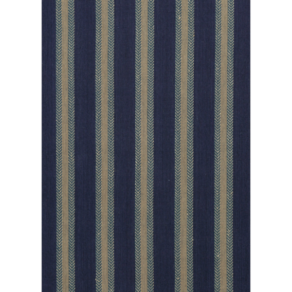 Mulberry CHESTER STRIPE - INDIGO upholstery fabric swatch for sample-first furniture planning