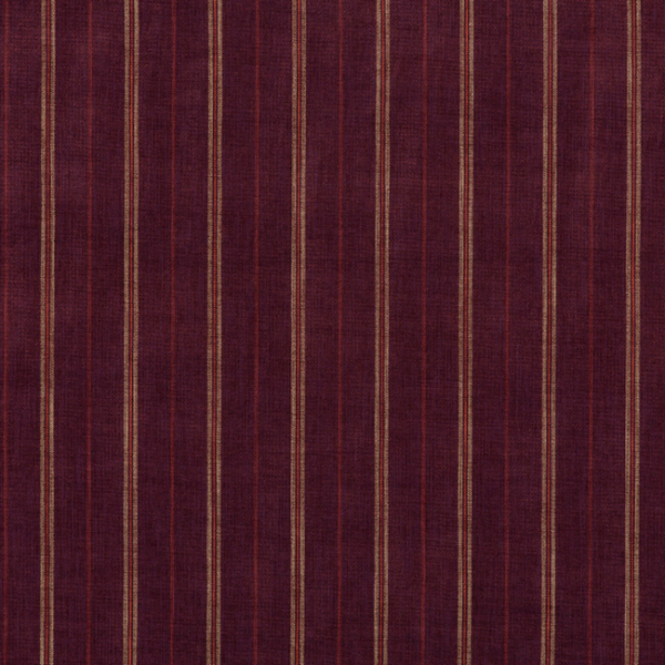 Mulberry HADDON STRIPE - PLUM upholstery fabric swatch for sample-first furniture planning