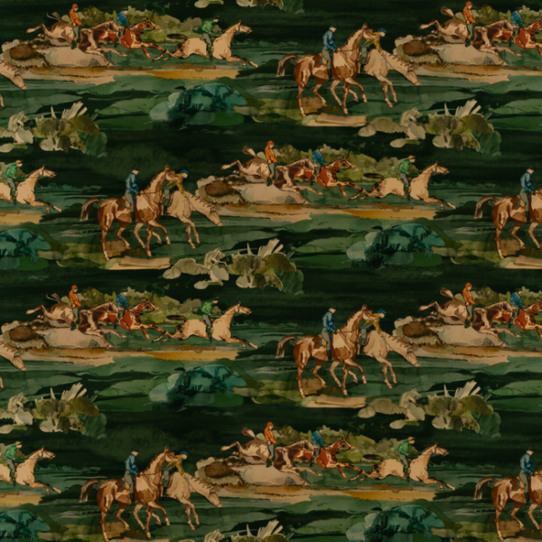 Mulberry MORNING GALLOP VELVET - TEAL upholstery fabric swatch for sample-first furniture planning