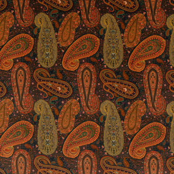 Mulberry PEREGRINE PAISLEY VELVET - PLUM upholstery fabric swatch for sample-first furniture planning