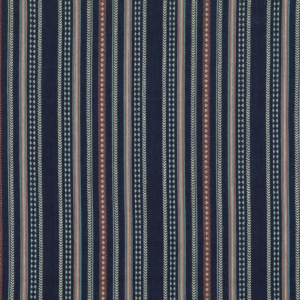 Mulberry Racing Stripe - Indigo upholstery fabric swatch