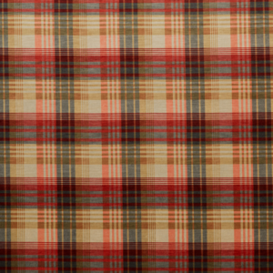 Mulberry Velvet Ancient Tartan - Spice upholstery fabric swatch
