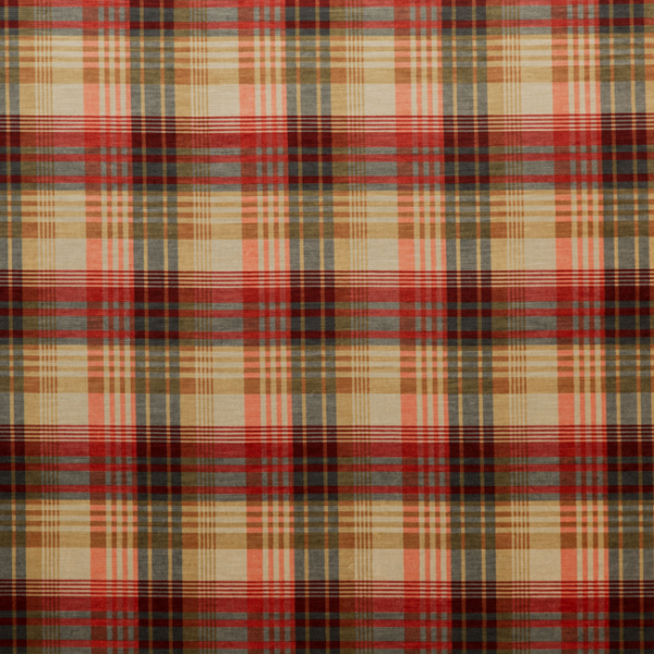 Mulberry VELVET ANCIENT TARTAN - SPICE upholstery fabric swatch for sample-first furniture planning