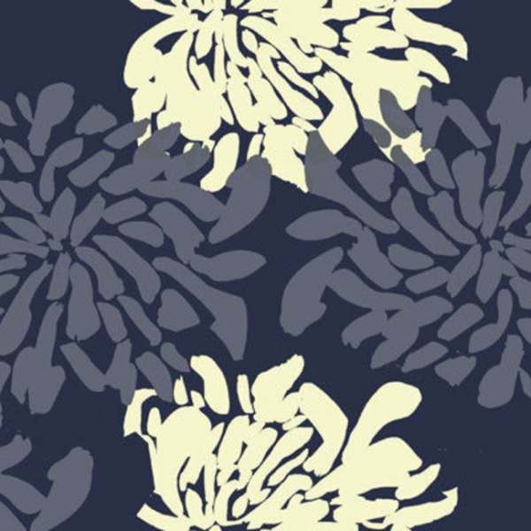SEACLOTH GYP BLOOM - MIDNIGHT upholstery fabric swatch for sample-first furniture planning