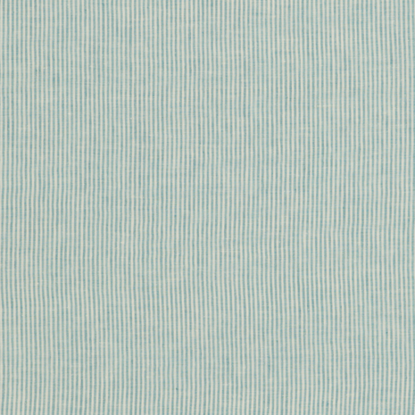 THREADS NALA LINENS NALA TICKING - AQUA upholstery fabric swatch for sample-first furniture planning