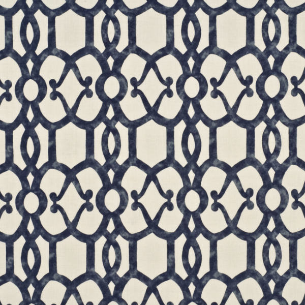 THREADS ZENITH - INDIGO upholstery fabric swatch for sample-first furniture planning