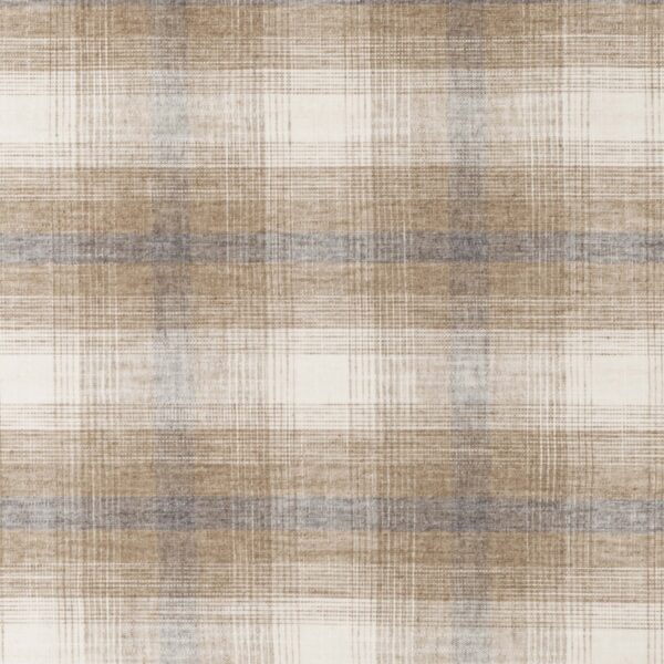 United Fabrics Prairie Plaid 12 Cobblestone upholstery fabric swatch for sample-first furniture planning