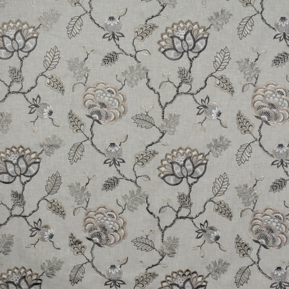 Greenhouse Fabrics S1607 Steel neutral window fabric swatch