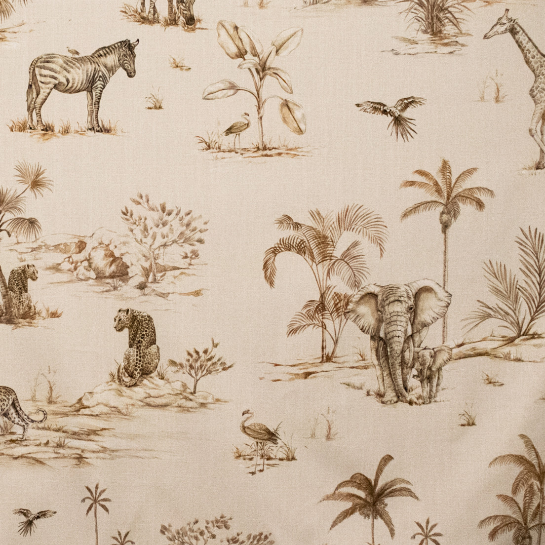 Greenhouse Fabrics S5509 Safari neutral prints fabric swatch