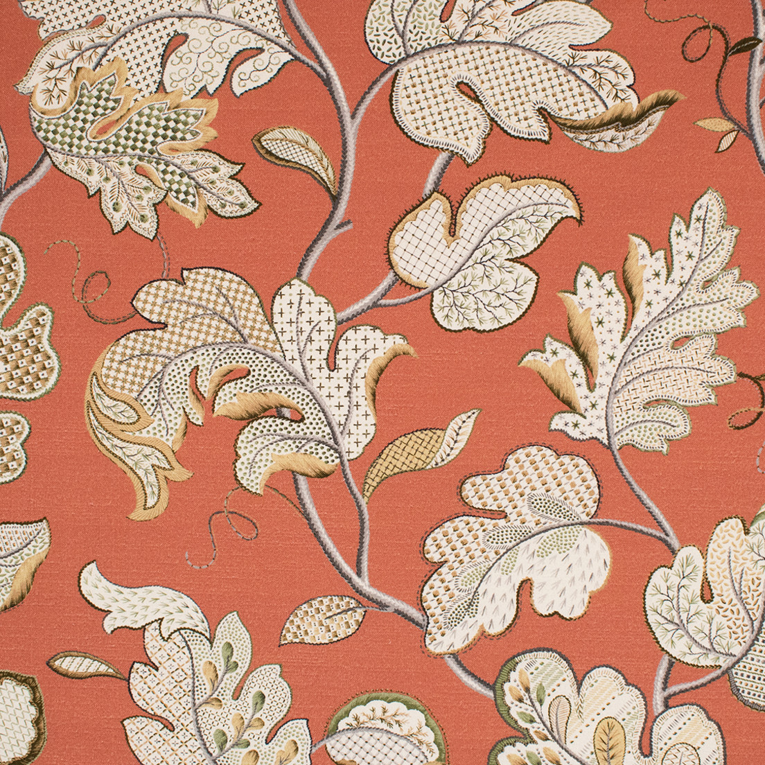 Greenhouse Fabrics S5859 Terracotta orange multipurpose fabric swatch