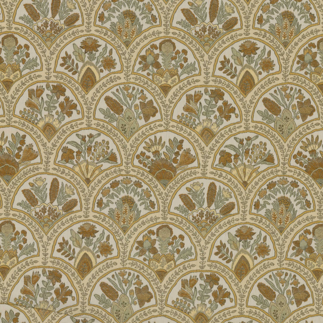 Greenhouse Fabrics S7854 Buttercream neutral upholstery fabric swatch