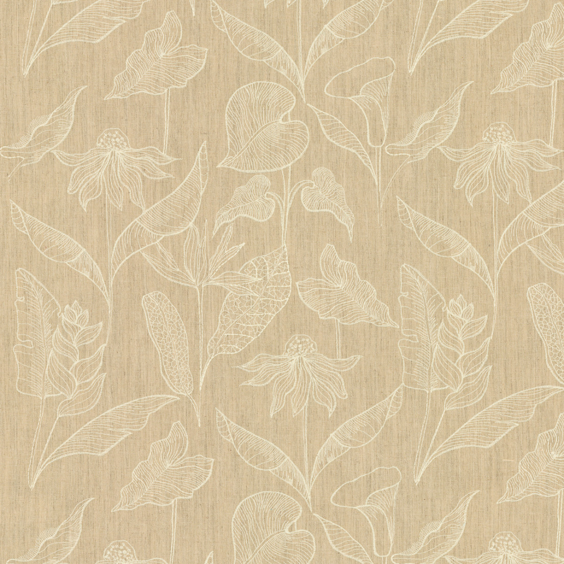 Greenhouse Fabrics S7890 Flax white window fabric swatch