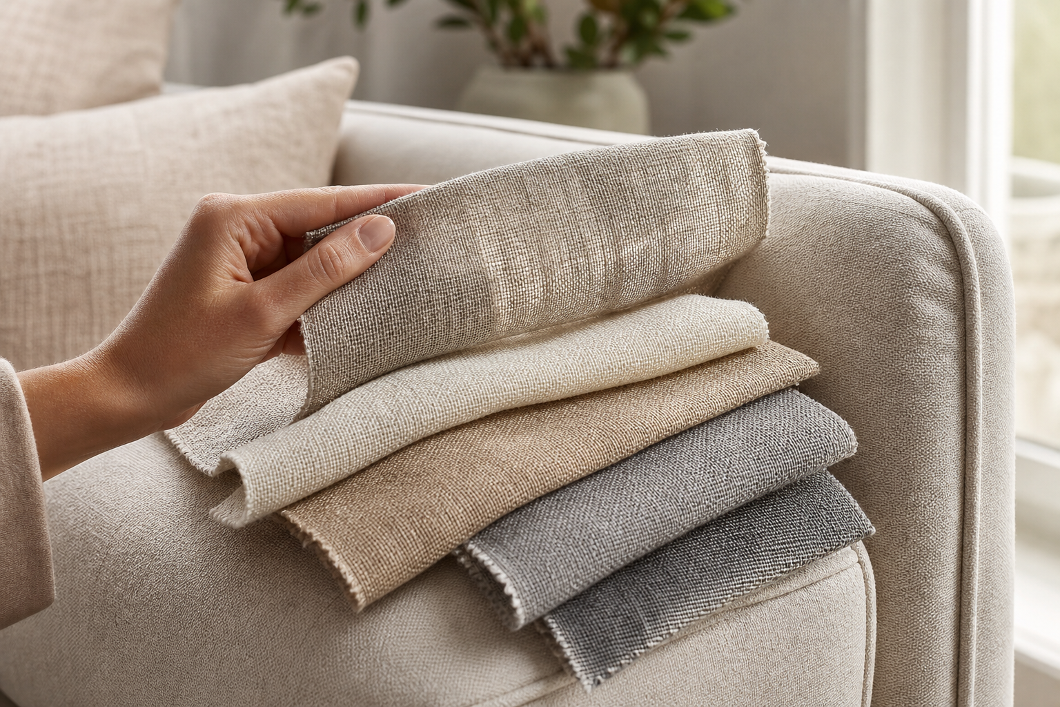 Slipcover Fabric tactile samples image showing sofa slipcovers fabric samples and project planning