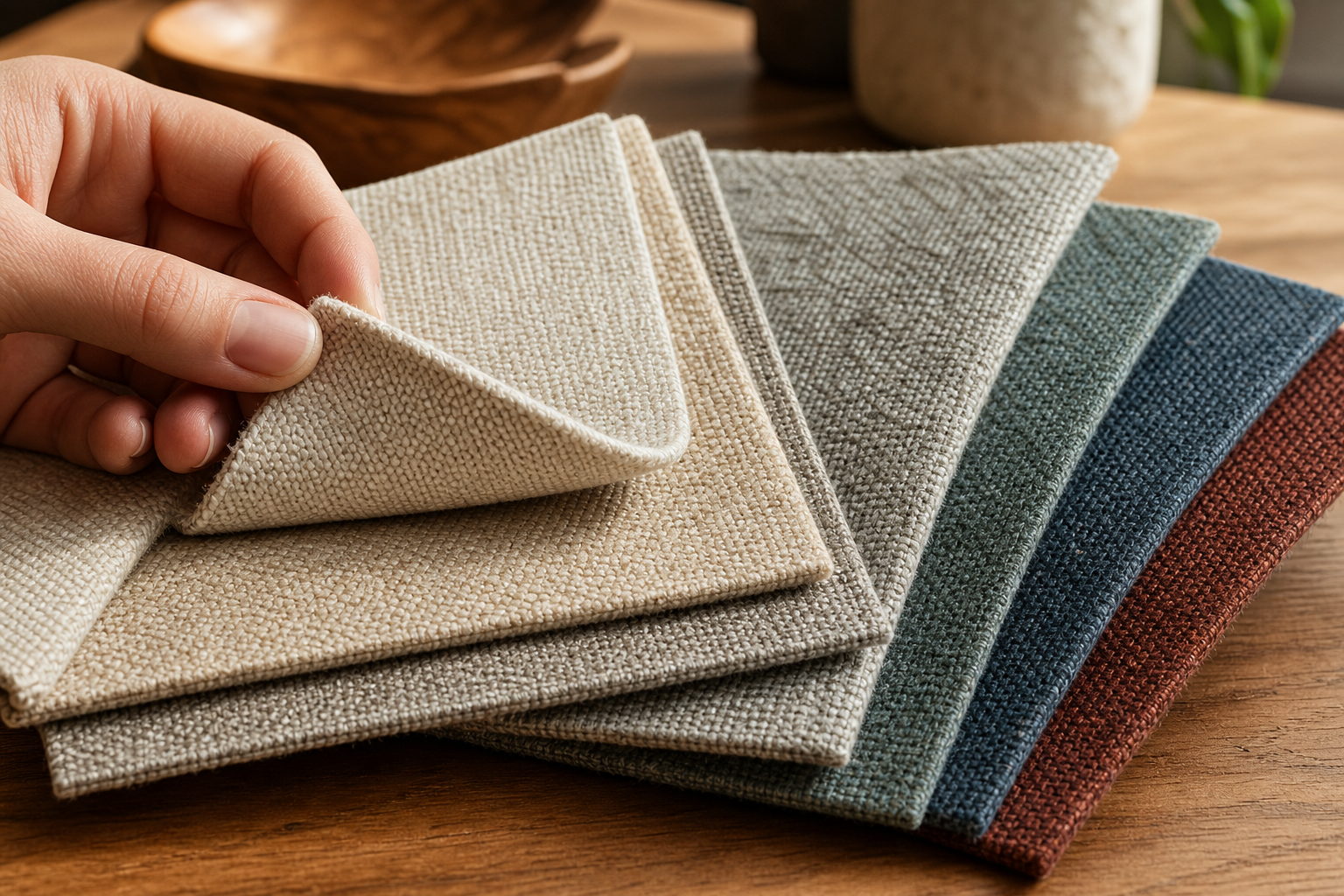 bar stool upholstery fabric sample swatches showing texture, weave, backing, thickness, and color comparison