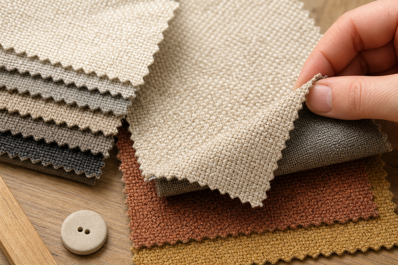 sofa upholstery fabric sample swatches showing texture, weave, backing, thickness, and color comparison